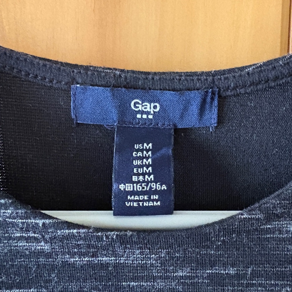 Gap Dress Women M Black Gray Sheath Knee Sleeveless Classic Modest Academia - Picture 3 of 3